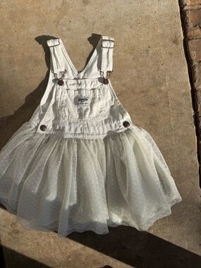 OshKosh B'gosh Cream/White Tulle Overall Dress